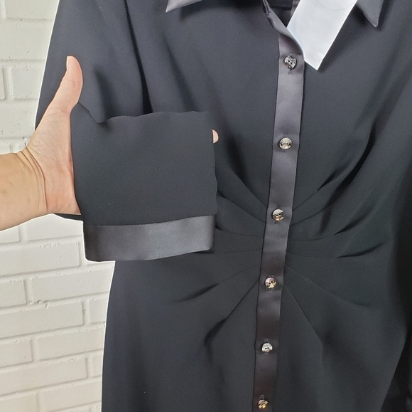 NWT Talbots Black Twist Button Up Dress size 4 Petite Black - Picture 8 of 8
